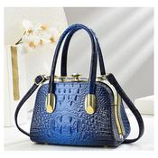 Crocodile Pattern Diamante Clasp Top Handle Patent Bag image