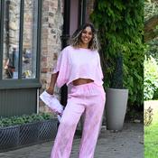 Faux Silk Pink Suit