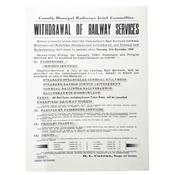 Withdrawal of Railway Services Poster image
