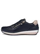 Ara | Osaka Wide H Fit Soft Leather Lace &amp; Zip Trainers in Navy | 12-64587 12 image