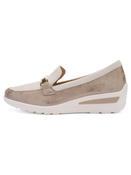 Ara | Zurich Wide H Fit Slip On Wedge Shoe in Cream &amp; Beige | 12-50630-05
