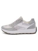 Ara | New York Wide H Fit Lace &amp; Zip Trainers in Grey &amp; Silver | 12-25112-20