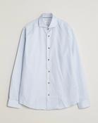 Eton | Casual Fit Striped Blue Oxford Shirt with Brown Buttons | 100015729 20 image