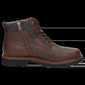 Sioux | Lace &amp; Zip Wide H Fit Waterproof Boots with Warm Lining in Brown | 10127 Caffe image