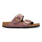 Birkenstock | Arizona Nubuck Leather Big Buckle Sandals in Pepper | 1032970