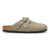 Birkenstock | Blair Suede Leather Clogs with Crossover Straps in Taupe | 1032905