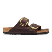 Birkenstock | Arizona Natural Oiled Leather Big Buckle Sandals in Habana Brown | 1032916