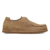 Birkenstock | Utti Lace Up Suede Leather Moccasin Style Shoe in Grey Taupe | 1034413