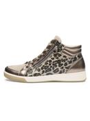 Ara | Rom High Top Boots with Lace &amp; Zip Fastening in Leopard &amp; Gold | 12-24499-36