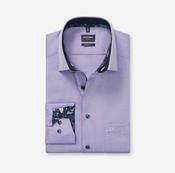 Olymp | Modern Regular Fit Structure Fabric Shirt in Lilac with Contrast Trim | 1240 84 83
