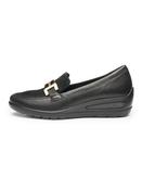 Ara | Zuerich Wide H Fit Slip On Shoe in Black with Gold &amp; Leopard Detail | 12-50609-01