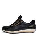 Ara | Osaka Lace &amp; Zip Wide H Fit Leather Trainers in Navy | 12-64587-16