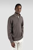 Paul&amp;Shark | Cool Touch Wool 1/2 Zip Knit with Water Repellent Fabric in Falcon Brown | 15311108 365
