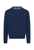 Fynch Hatton | Superfine 3 Ply Cotton Crew Knit in Ink Blue | 1614 210 661 image