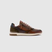 Ambitious | Lace &amp; Zip Leather Trainers in Cognac | Slow 14204 image