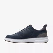 Clarks | Wide H Fit Slip On Shoes in Navy with Elasticated Lace | Mullan Easy image
