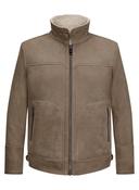 Milestone | Straight Cut Goatskin Suede Leather Jacket in Beige with Faux Fur Inside | Camino 73