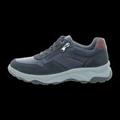 Waldlaufer | Wide H Fit Mens Trainers in Navy with Cognac Heel | 718006 479 image