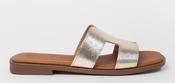 Oh My Sandals | Slip On Flat Sandals in Gold | 5580 Duna Champan image