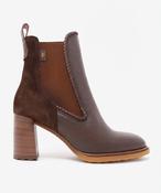 Hispanitas | Slip On Block Heel Leather &amp; Suede Mix Boots in Espresso Brown | HI265063 image