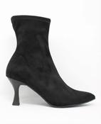 Miss Elastic | Slip On Stretch Boots with Flared Heel in Black Suede | 78042 05 Ante Str image