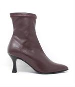 Miss Elastic | Slip On Stretch Boots with Flared Heel in Burgundy Leather | 78042 07 Burdeos Malori image