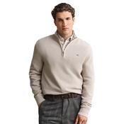 Gant | Textured Cotton 1/2 Zip Knit in Clay Beige | 8030292 215