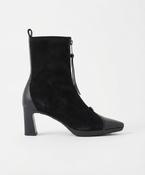 Hispanitas | Front Zip Sock Boots with Flared Heel in Black | HI265085 image