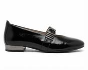 Hispanitas | Mary Jane Leather Loafer in Black Patent with Silver Detailing | HI265098 image