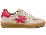 Another Trend | Beige &amp; Gold Two Tone Trainers with Pink Contrast | A032 Old Rose image