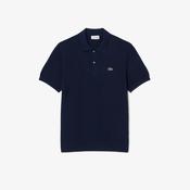 Lacoste | Knitted Polo Shirt in Navy with Embroidered Crocodile Logo | AH1043 166 image