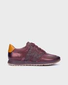 Wonders | Lace Up Trainers in Burgundy with Orange Heel Contrast | A-4810 Cobre Granate image