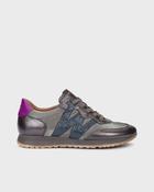 Wonders | Lace Up Trainers in Silver &amp; Grey with Pink Heel Contrast | A-4810 Plomo image