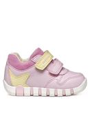 Geox | Girls Soft Velcro Lupidoo Shoe in Pink &amp; Yellow | B5558A image