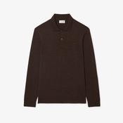 Lacoste | Long Sleeve Wool Jersey Polo in Brown | DH0215 RV2 image