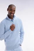 Eden Park | Textured Cotton Half Zip Knit in Light Blue | E25MAIPU0022 BLC26