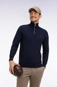 Eden Park | Textured Cotton 1/2 Zip Knit in Navy | E26MAIPU0001 blf