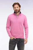Eden Park | 1/2 Zip Cotton Knit with Navy Trimmed Collar in Pink | e26maipu0006 rom28