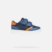 Geox | Eclyper Boys Velcro Trainers in Navy &amp; Orange  | B555LA image