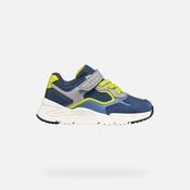 Geox | Loftus Boys Trainers in Denim, Grey &amp; Lime | J66MQA image