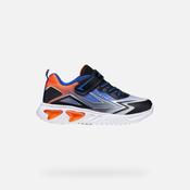 Geox | Boys Trainers in Black &amp; Orange with Lights | J66DZB image