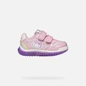 Geox | Lightyloo Girls Hello Kitty Velcro Trainers with Lights in Pink | B6661B image