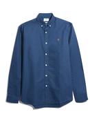 Farah | Slim Fit Button Down Brewer Oxford Shirt in Aegean Blue | F4WSB060 416 image