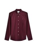 Farah | Brewer Slim Fit Oxford Shirt in Burgundy | F4WSB060 507 image