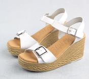 Oh My Sandals 5224 Blanco | Wedge Buckle Sandals in White image