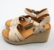Dubarry Sandy | Wedge Leather Sandals in Sand with Cork Wedge image