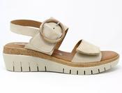Valerias | Low Wedge Sandals in Beige with Beige Sole | 2664 image