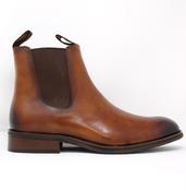 Sloane | Slip On Leather Chelsea Boots in Tan Brown with Toggle | 21138 image