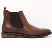 Escape | Slip On Leather Chelsea Boots in Brandy Brown | Desert Gold image