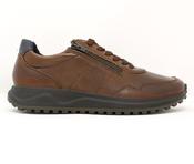 iMac | Lace &amp; Zip Lightweight Leather Shoe in Brown with Contrast Navy Heel | 853560 image
